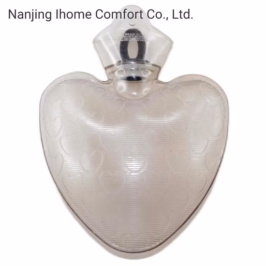 Sac de bouteille d'eau chaude en PVC avec couvercle, nouveau Design élégant et utile, ne se décolore pas, chauffe-mains étanche, Long en forme de cœur, vente en gros