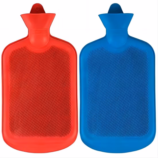 Sac d'eau chaude multicolore pour femmes, 2000ml, en caoutchouc naturel, Standard BS, avec housse en velours, chauffe-corps pour femmes et vieux hommes